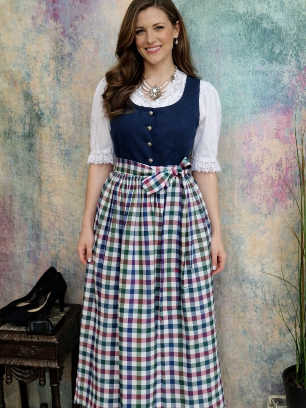 📌Authentic traditional high-quality Bavarian Dirndl with Blouse and Apron